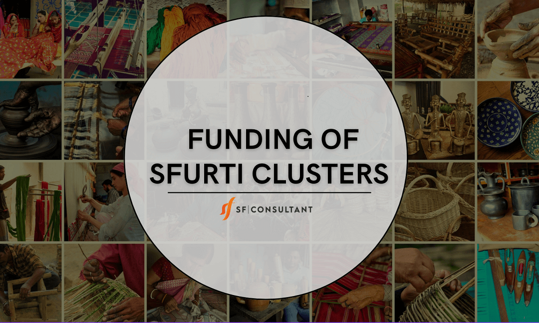 funding of sfurti cluster written in circle with collage of artists in background